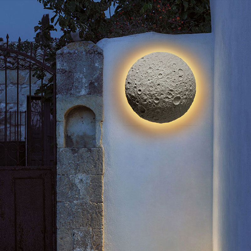 水泥3D月球壁灯 三个规格可售
